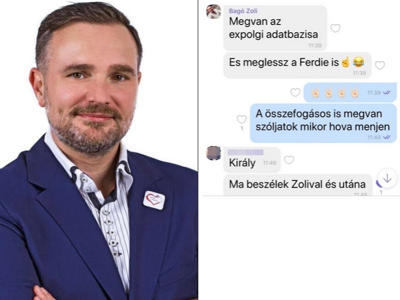 Bagó Zoltán: „Megvan az expolgi adatbázisa – És meglesz a Ferdié is” – Árulkodó üzenetváltások a polgármesterjelölt és a személyes adatokkal kufárkodók között