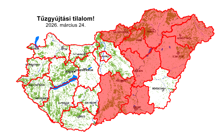 Tűzgyújtási tilalom van érvényben Bács-Kiskun vármegyében