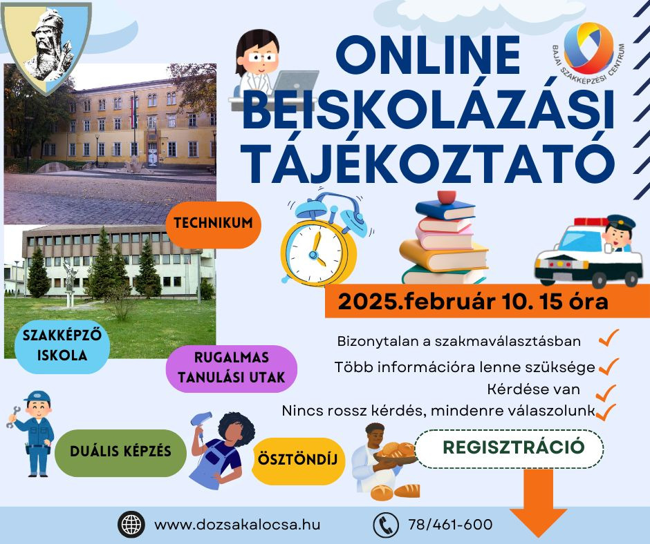 Online beiskolázási tájékoztatót tart a Dózsa